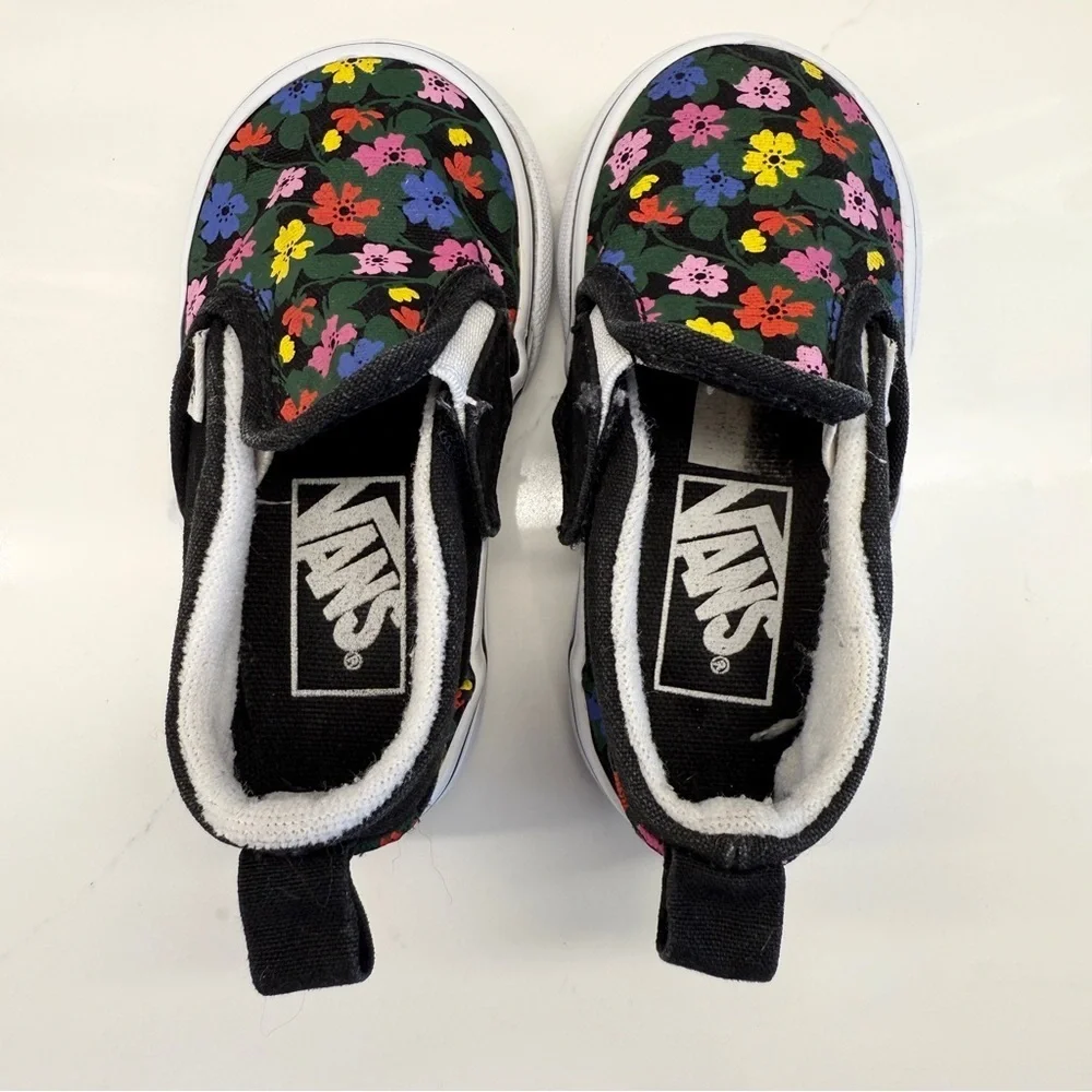 Vans Kids Girls Floral Slip-On Shoes Multicolor Size 5 Casual Canvas Toddler